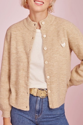 Gilet en laine et alpaga Celie - Beige