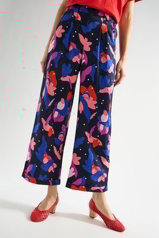 Pantalon en lin Simane - Bleu marine