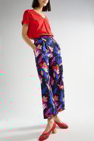 Pantalon en lin Simane - Bleu marine
