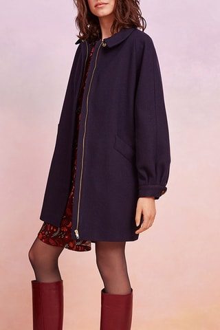 Manteau en laine vierge Neo - Bleu marine