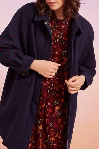 Manteau en laine vierge Neo - Bleu marine