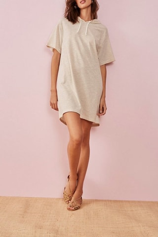 Robe sweat à capuche Hadid - Beige
