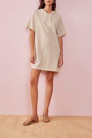 Robe sweat à capuche Hadid - Beige
