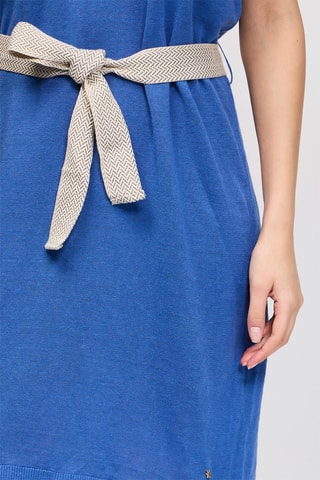 Robe droite en lin Banco - Bleu cobalt