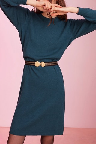 Robe pull en mérinos Alesio - Bleu