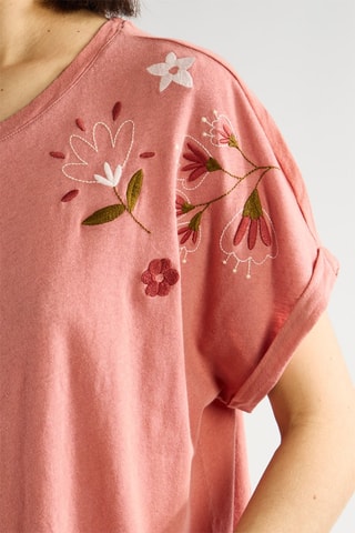 T-shirt oversize en lin Zaza - Rose