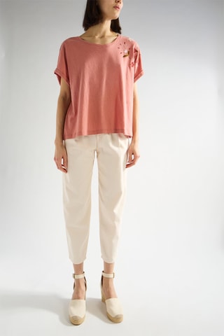 T-shirt oversize en lin Zaza - Rose