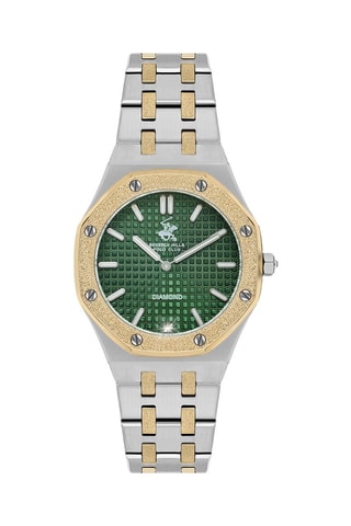 Metalen Quartz Horloge met Diamant