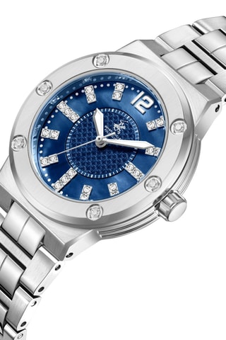 Metalen Quartz Horloge - Zilverkleurig en blauw