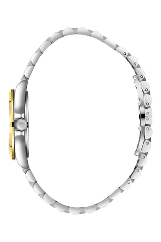 Doublé Geelgoud Quartz Horloge met Diamant - Tachymeter