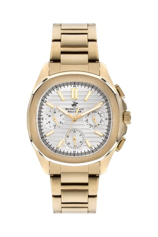Metalen Quartz Horloge - Goudkleurig en wit