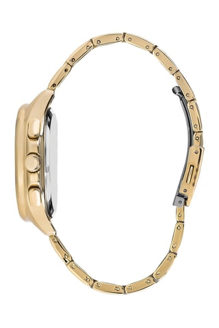 Metalen Quartz Horloge - Goudkleurig en wit