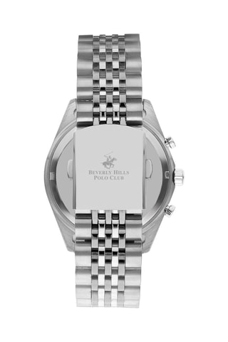 Metalen Quartz Horloge - Chronograaf - Zilverkleurig en Blauw