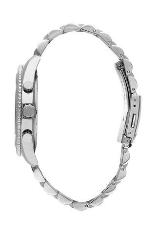 Metalen Quartz Horloge - Chronograaf - Zilverkleurig en Blauw
