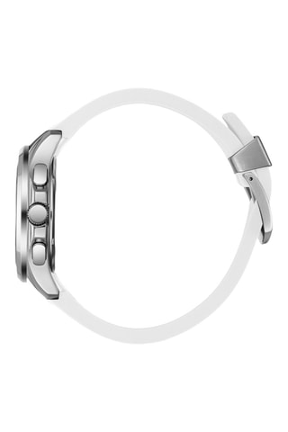 Silicone Quartz Horloge - Wit en Zilverkleurig
