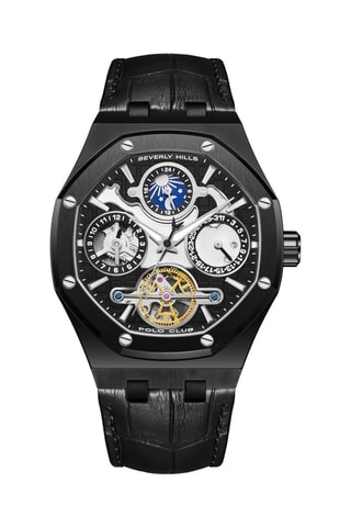 Automatisch Leren Horloge - Maanstandweergave - Zwart en Zilverkleurig