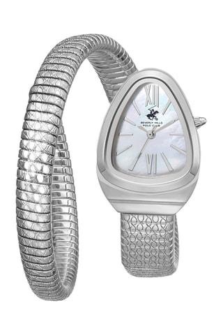 Metalen Quartz Horloge - Zilverkleurig en Lichtpaars