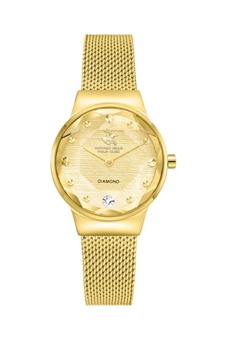 Stalen Quartz Horloge met Diamanten