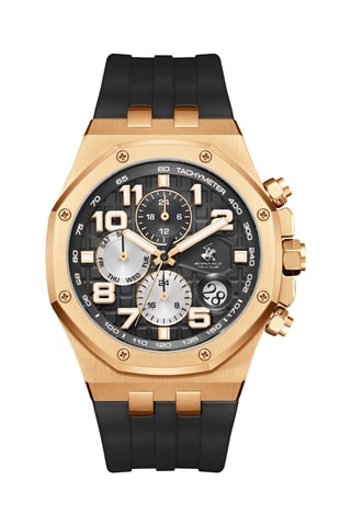 Roséverguld Silicone Quartz Horloge - Tachymeter en chronograaf