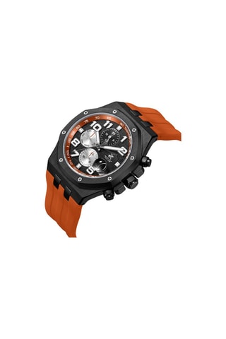 Silicone Quartz Horloge - Tachymeter en Chronograaf - Oranje en Zwart