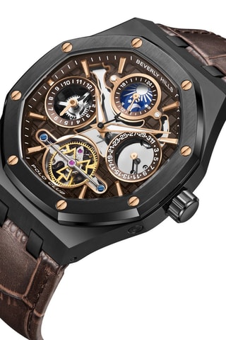 Automatisch Leren Horloge - Maanstandweergave - Bruin en Zwart 