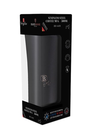 Mug isotherme à café en acier inoxydable Black Rose - 50 cl