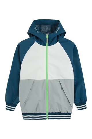 Veste à capuche - Bleu pétrole et blanc