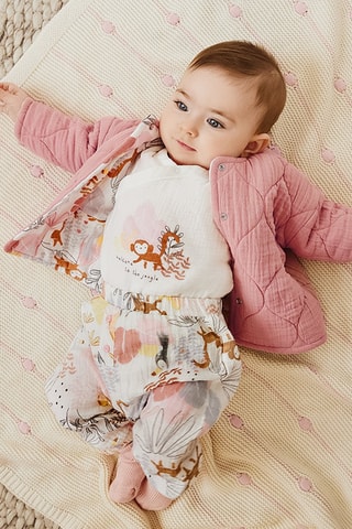 Veste réversible - Rose et blanc