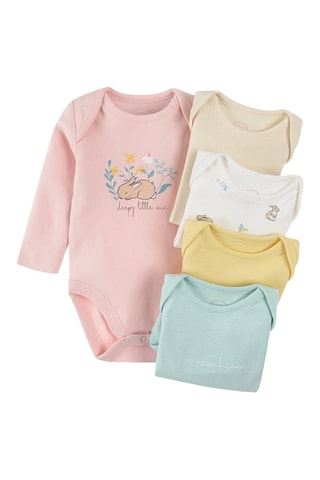 5 bodys - Rose, ciel et jaune