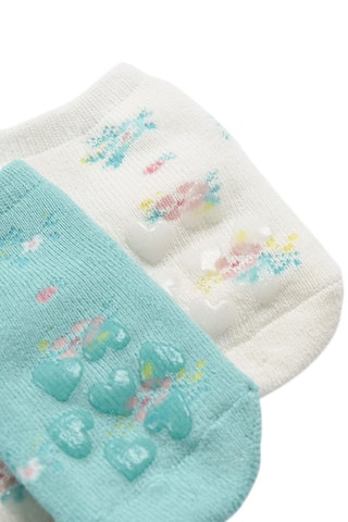 2 paires de chaussettes - Ecru et turquoise