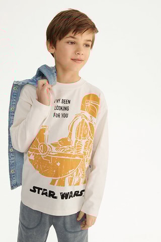 T-shirt Le Mandalorien, Grogu The Mandalorian Star Wars - Blanc