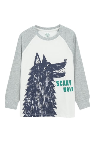 T-shirt - Blanc et gris clair chiné