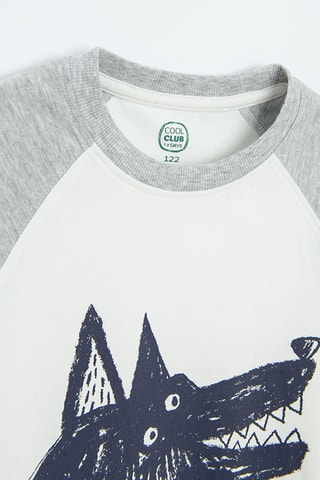 T-shirt - Blanc et gris clair chiné