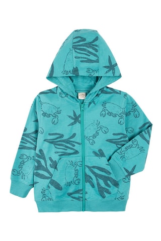 Sweat à capuche - Turquoise chiné