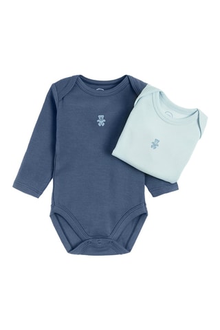 2 bodys en coton biologique - Bleu