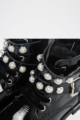 Bottines fourrées vernies Noir