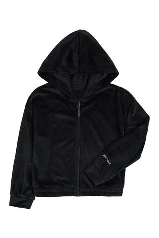 Sweat à capuche en velours - Noir
