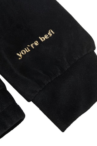 Sweat à capuche en velours - Noir