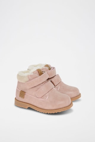 Bottines fourrées Rose poudré et beige