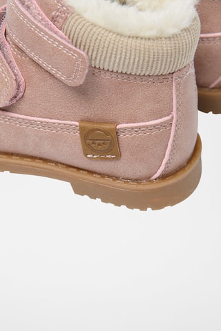 Bottines fourrées Rose poudré et beige