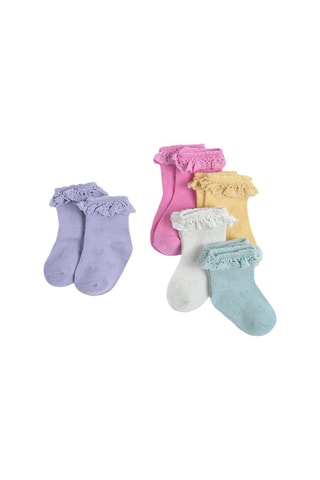 5 paires de chaussettes - Violet, rose et jaune