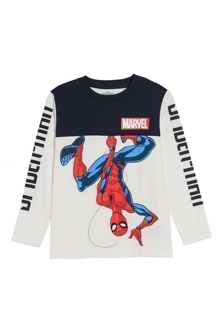 T-shirt Spider-Man Avengers Marvel - Blanc et bleu marine