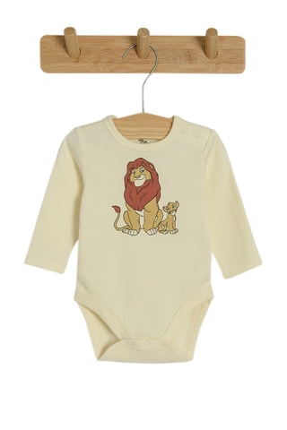 3 bodys Simba et Mufasa Le Roi Lion Disney - Beige, gris foncé et écru