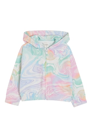 Sweater met Tie and Dye Effect - Lichtgroen en Wit