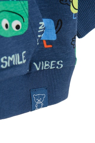 Sweat - Bleu marine chiné et vert