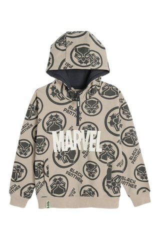 Sweat à capuche Panthère noire - Beige