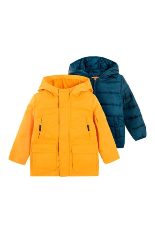Parka et doudoune à capuche - Jaune et bleu foncé