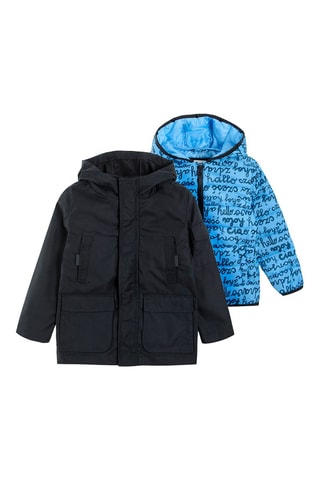 Parka 2-en-1 - Noir et bleu clair