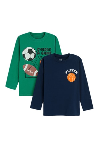 2 t-shirts - Vert foncé et bleu marine