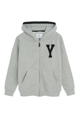 Sweat à capuche - Gris clair chiné